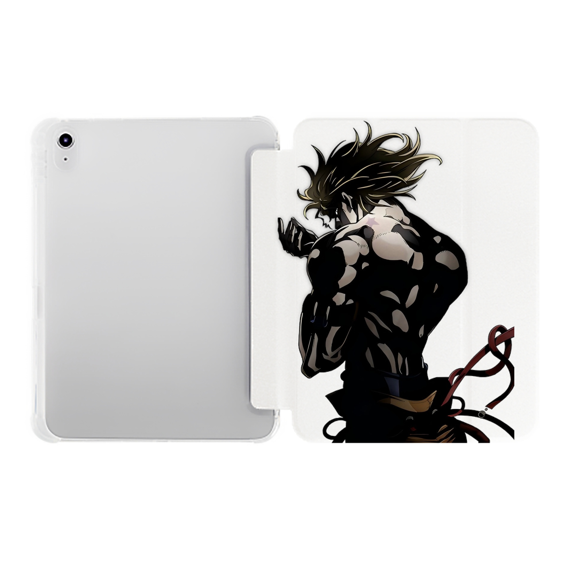 （画像用） ジョジョの奇妙な冒険 ディオ?ブランドー JoJo's Bizarre Adventure Dio Brando IPad ケース ペン収納付き 三つ折りスタンド PUレザー×シリコン 対応機種9.5/10.5/10.9インチ